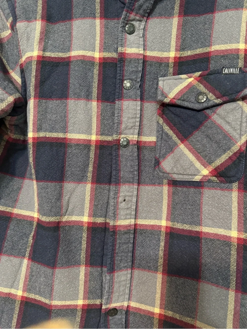 Calvin Klein Kids Navy Plaid Sherpa-Lined Jacket